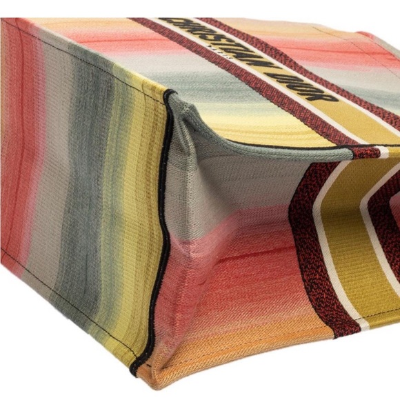 Dior Multicolor Dioraura Canvas Book Tote Rainbow Stripe - Picture 7 of 11